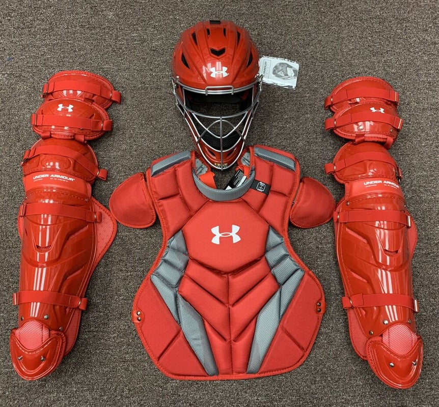 Under Armour Pro 6 Series Adult 16+ Baseball Catchers Gear Set - Red