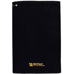 Warrior Golf Towel - Black Golf Towel with Hook Carabiner!