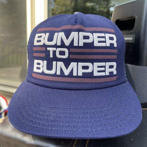 Vintage 1980s Bumper To Bumper Auto Parts Blue Mesh Trucker Hat USA Made