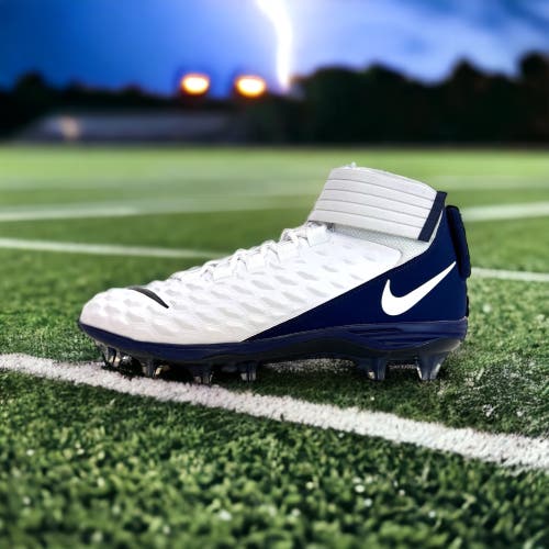 Nike Force Savage Pro 2 P White Navy Men’s Size 13 Football Cleats BV3969-101
