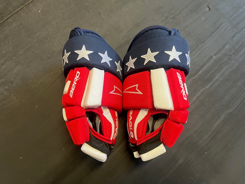 New Red/White/Blue USA Custom Eagle Aero Gloves (Made in Canada) (Gaero CP)