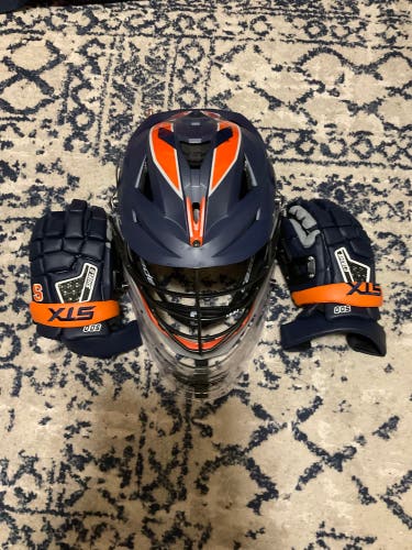 Syracuse Lacrosse Goalie Helmet/gloves Bundle