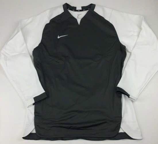 Nike BP Long Sleeve Baseball Crew Pullover Men's Large Gray White AA9774