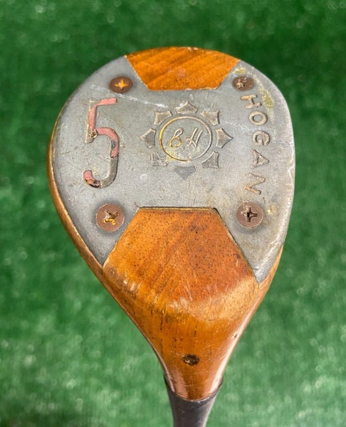 COMBO Ben Hogan Persimmon 5 Wood RH Regular Steel ~41" PLUS Callaway The Purist Hickory Putter