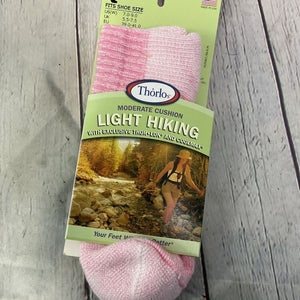 Thorlos Womens Moderate Cushion Light Hiking Socks Size Medium Pink New With Tag