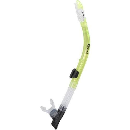 NEW XS Scuba Viper Dry Snorkel Dual Purge System Adult Diving Neon Yellow Clear