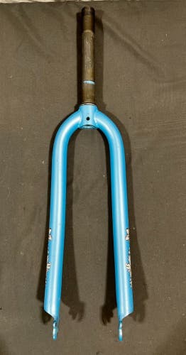 Vintage Blue Floral CrMo 26" QR Cruiser Bike Fork 185mm 1" Threaded Steerer Tube