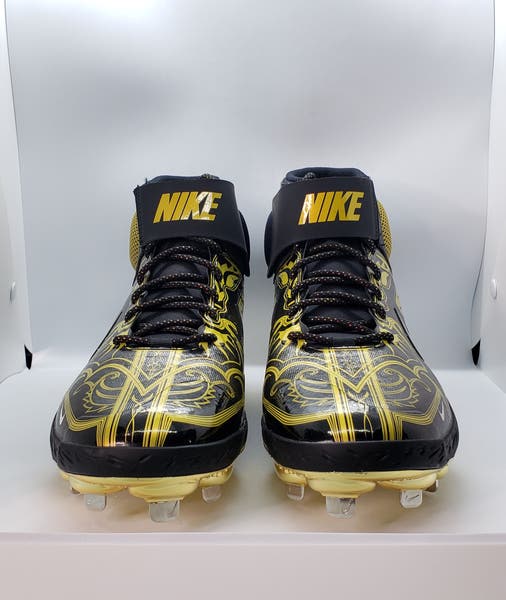 Nike React Alpha Huarache Elite 3 Mid Metal Baseball Cleats Black