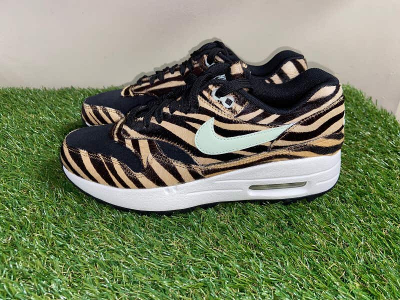 Nike Air Max 1 G NRG Golf Shoes Tiger Stripe Fur Mens Size 11.5