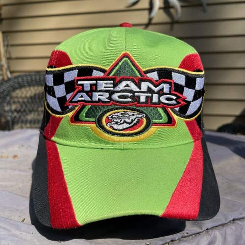 Vintage Team Arctic Cat Racing Snapback Hat Men's Green Snowmobile Arcticwear