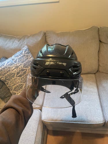 Used Medium Bauer Pro Stock Helmet With Bauer Pro Clip Visor