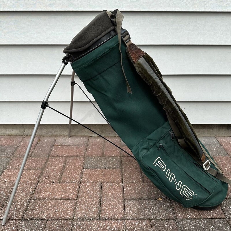 Ping Hoofer Golf Stand Bag Dual Straps 4 Way Divider Dark Green Course Logo