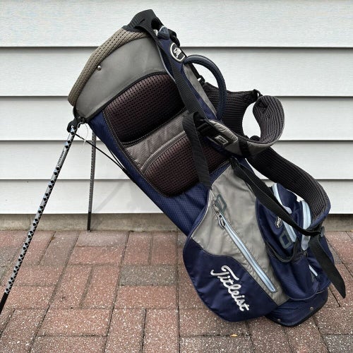 Titleist Players Carry Bag Blue Gray Dual Straps Stand 4 Way Divider Logo READ