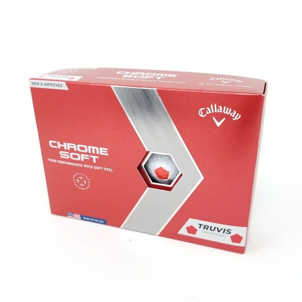 1 DOZEN Callaway Chrome Soft Truvis Technology White/Red Golf Balls