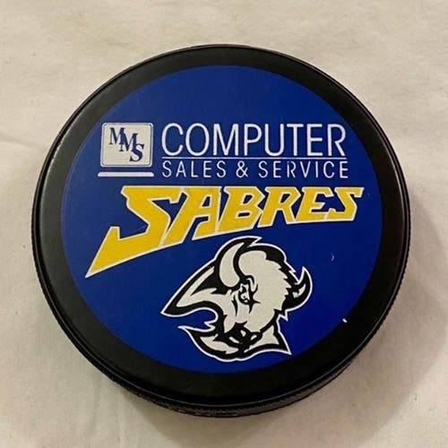 RETRO Buffalo Sabres NHL Logo Puck