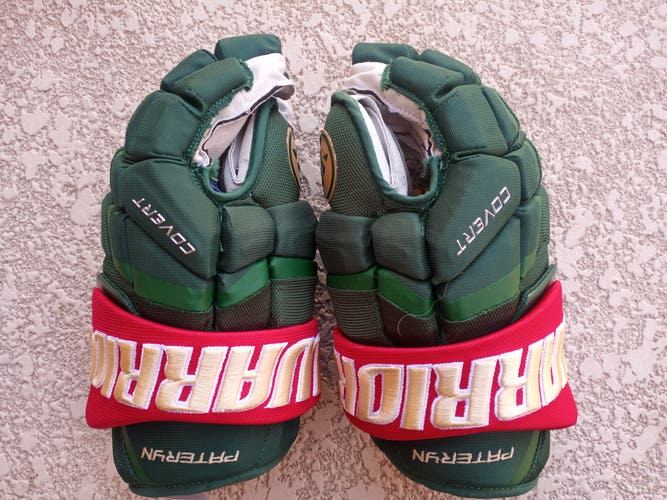 Used Minnesota Wild Pateryn Warrior Covert QRL Pro Pro Stock Gloves 14"
