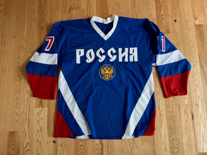 Ilya Kovalchuk Vintage Team Russia 71 Blue Used Large Jersey