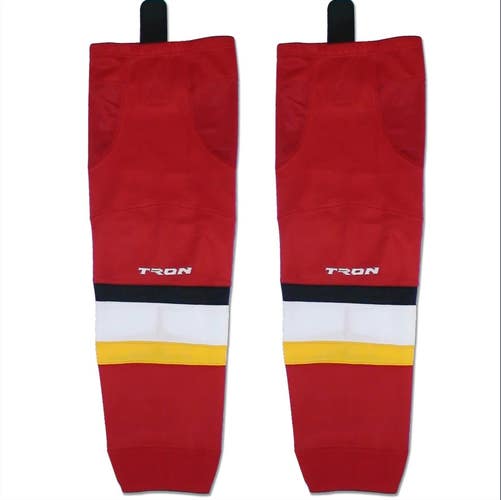 FREE Ship + SALE! SK300 Senior Edge Calgary Flames Dry Fit Senior Hockey Socks - Home & Away
