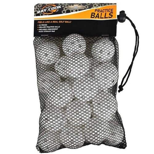 Ray Cook Golf Plastic Practice Balls (24 Pack) - Golf Training - WHITE