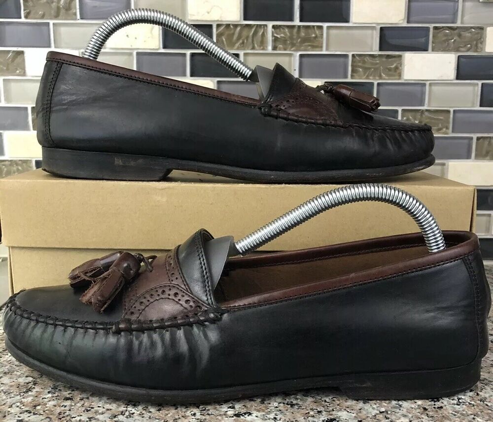 JT BECKETT Black Brown Kiltie Tassel Wingtip Loafer Dress  display picture 3