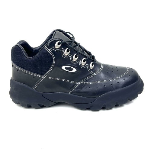 Vintage Oakley Chop Saw Golf Shoes Boots Black Leather Mid Top Men's Size 8.5