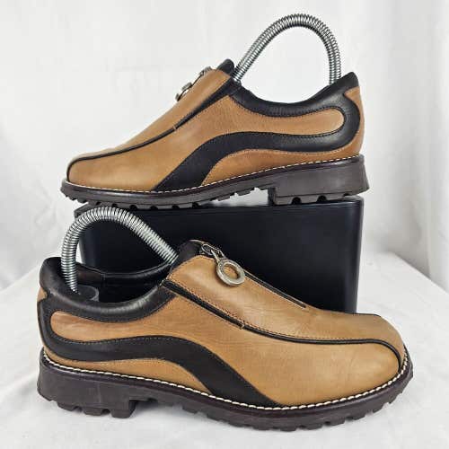 DONALD J PLINER SPORT Women's Uzip Slip-On Zip-Up Shoes Brown Black Size 7 M