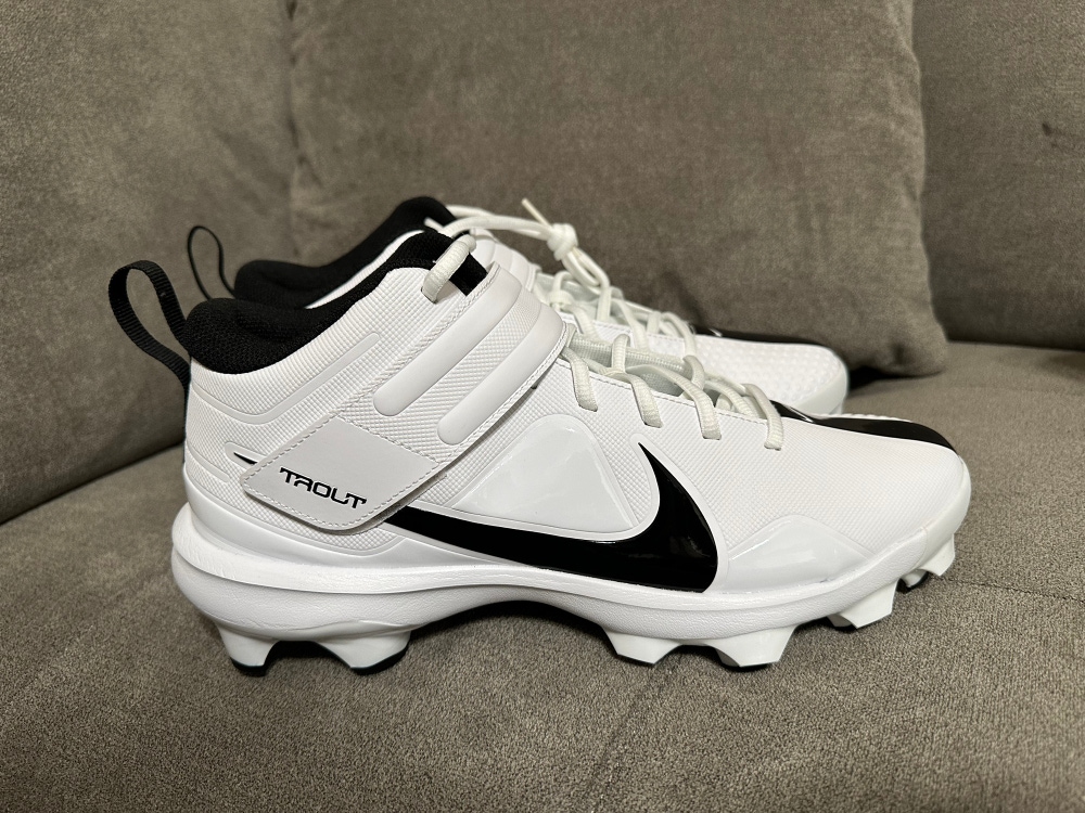 Nike Force Trout 7 Molded White Baseball Cleats Sz10