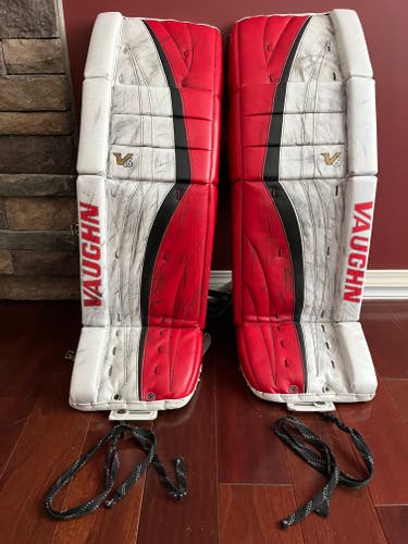 Used 35" Vaughn Velocity V6 Goalie Leg Pads Pro Stock