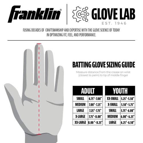 NWT Franklin CFX Pro Chrome Adult Batting Gloves Black Size Large