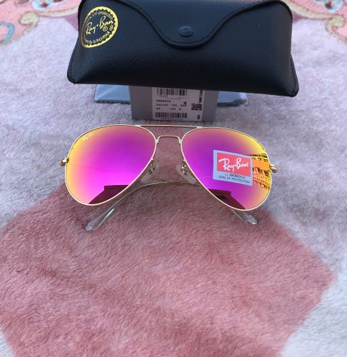 Ray ban aviator Barbie pink lenses unisex sunglasses