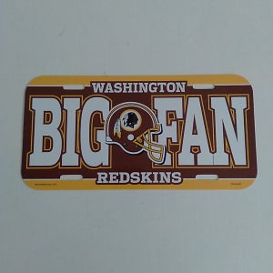 Washington Redskins Big Fan Team Logo Vehicle License Plate