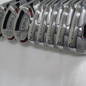 Adams Idea A12OS Irons Set 4H-6H+7-PW+GW (STEEL, REGULAR) Golf Clubs