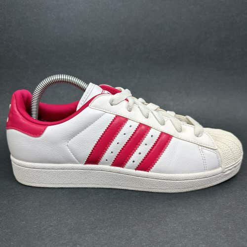 Adidas Originals Womens Superstar White Pink Magenta Sneakers Shoes Size 8.5