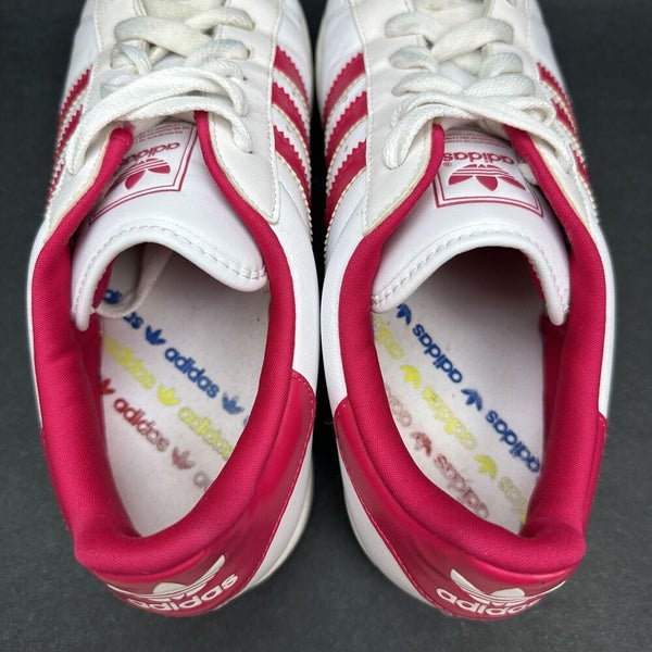 Adidas Womens White Pink Magenta Sneakers Shoes Size 8.5 |