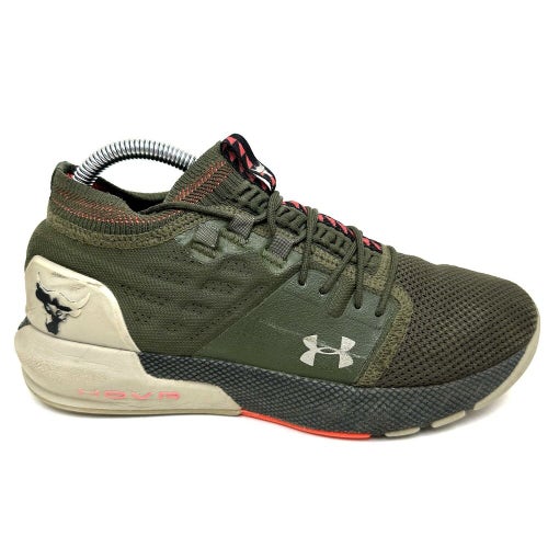 Under Armour Mens Size 7 Green HOVR Project Rock 2 Training Shoes 3022024-301