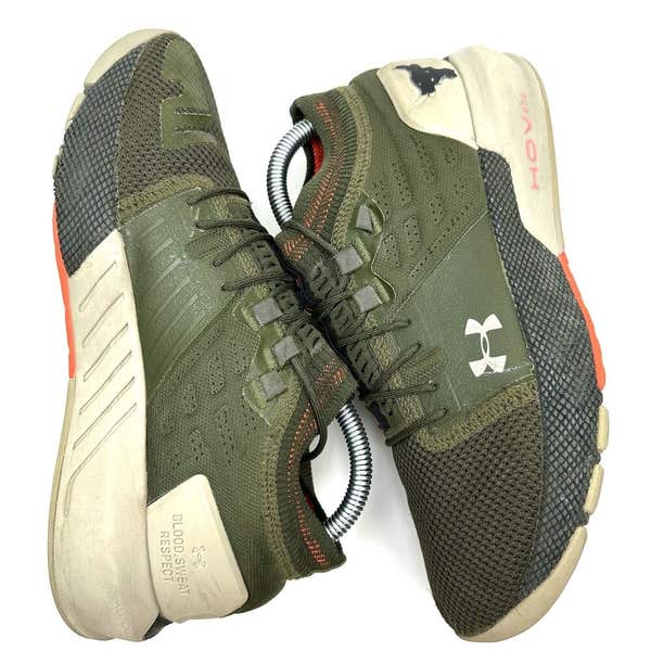 Under Armour Mens Size 7 Green HOVR Project Rock 2 Training Shoes
