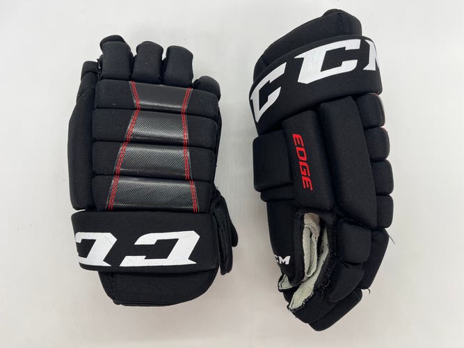 CCM Edge 14" SR Black Red Ice Roller Hockey Gloves