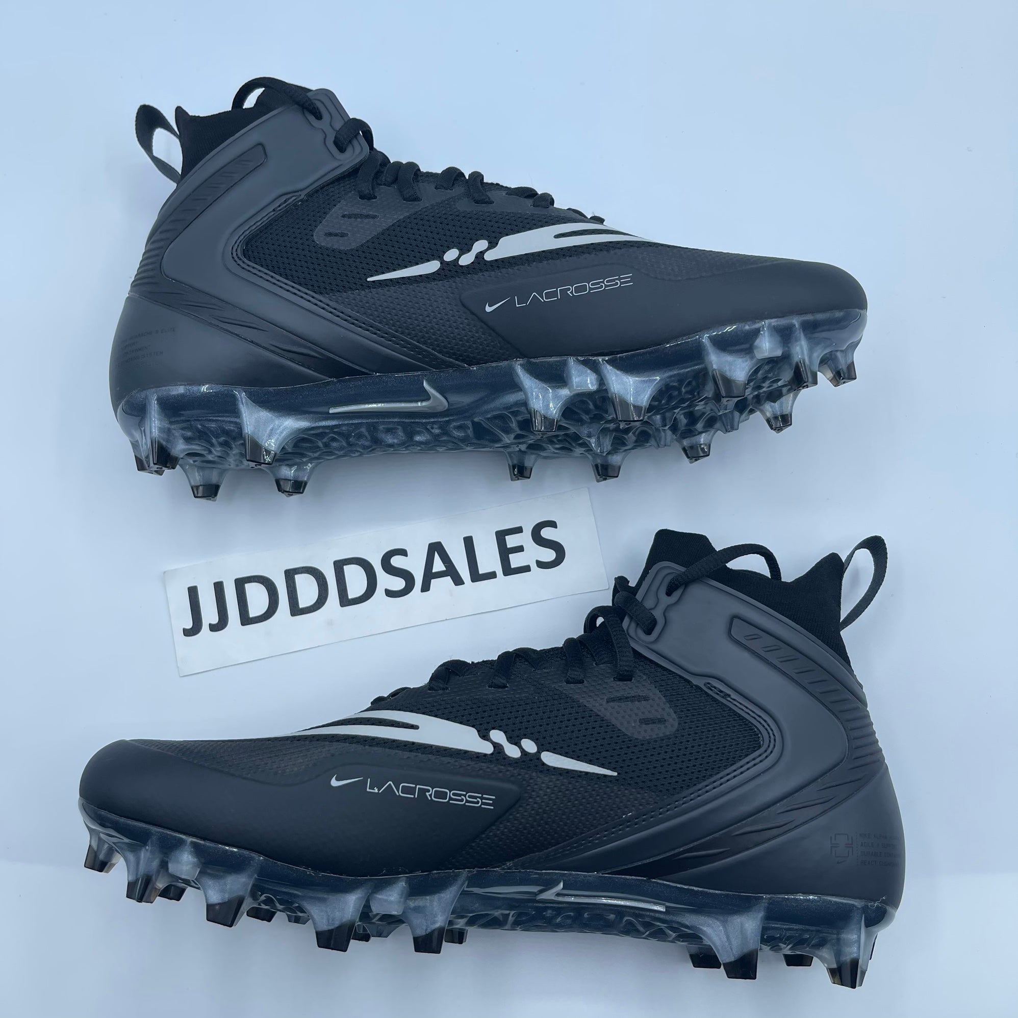 Nike Alpha Huarache 8 Elite LAX Lacrosse Cleats Black CW4440 