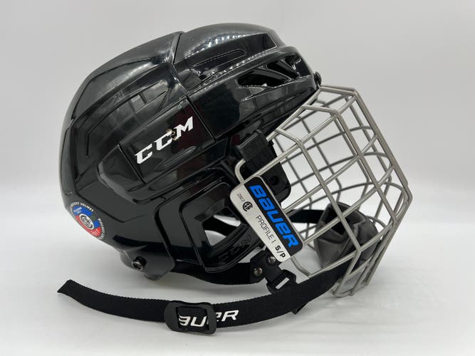 CCM YOUTH Fitlite 3DS Ice Roller Hockey Helmet with Cage Black