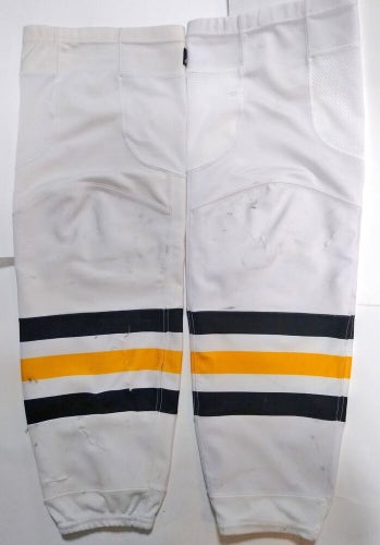 21'22 PITTSBURGH PENGUINS Adidas White w Yellow Pro Hockey Game Socks Size Large