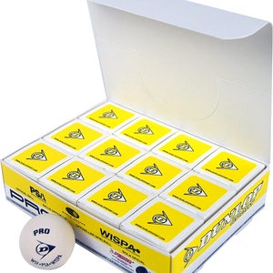 Dunlop Sports Pro Glass Court Squash Ball (White, Pack of 12)
