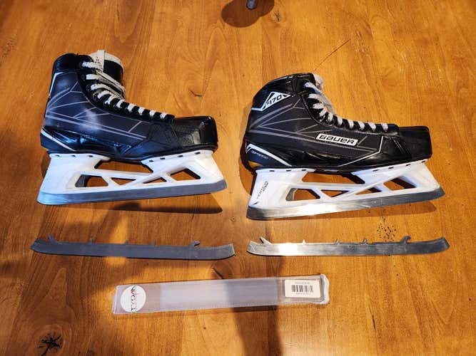 Bauer Supreme S170 Goalie Skates Regular Width Size 10.5 Shoe Size 12 with Tydan Blades