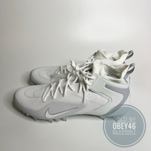 Nike Alpha Huarache 8 Elite LAX Cleats White Silver