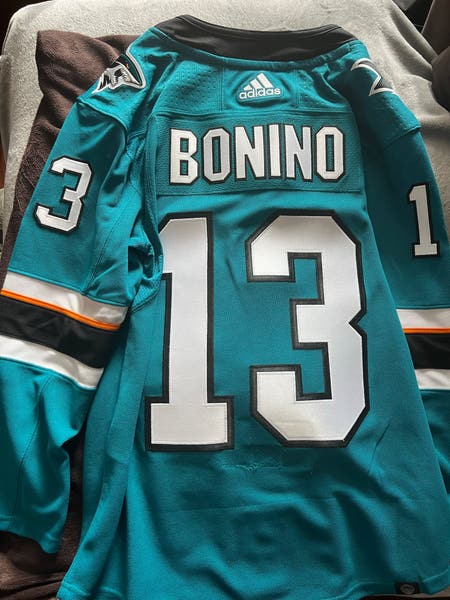 San Jose Sharks NHL Adidas Authentic Bonino Hand Stitched Jersey