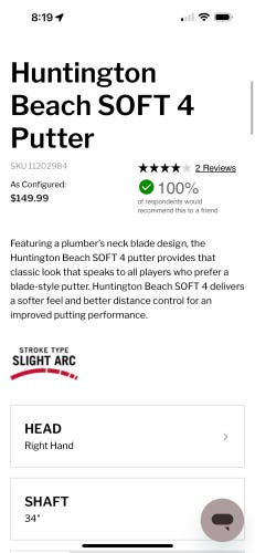 Men's Blade Uniflex 35" Huntington beach Putter