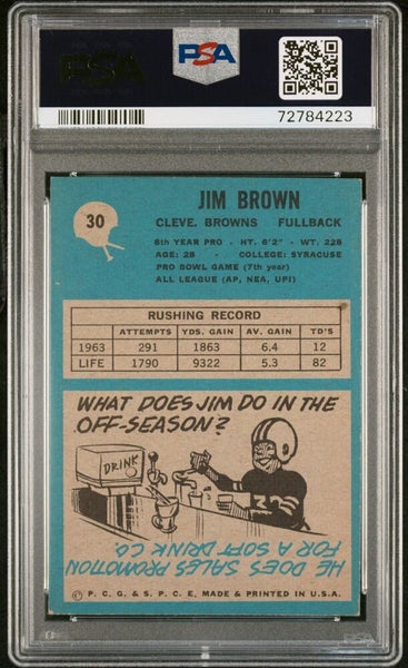 1964 Philadelphia #30 Jim Brown 7 - NM