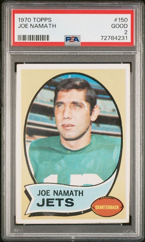 1970 Topps Football #150 Joe Namath New York Jets Good PSA 2
