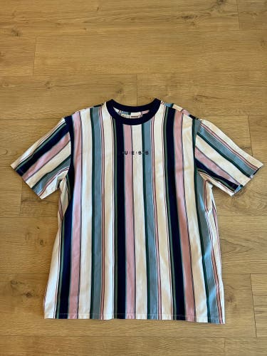 Guess Retro Striped Thick Cotton 40th Anniversary T Shirt XL - NEW