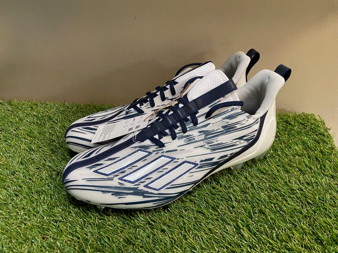 Adidas Adizero 12.0 Football Cleats White Navy Blue Shoes GZ6912 Men's 11.5 NEW