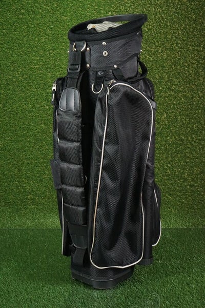 RJ SPORTS 14-WAY DIVIDER GOLF CART BAG, BLACK WHITE